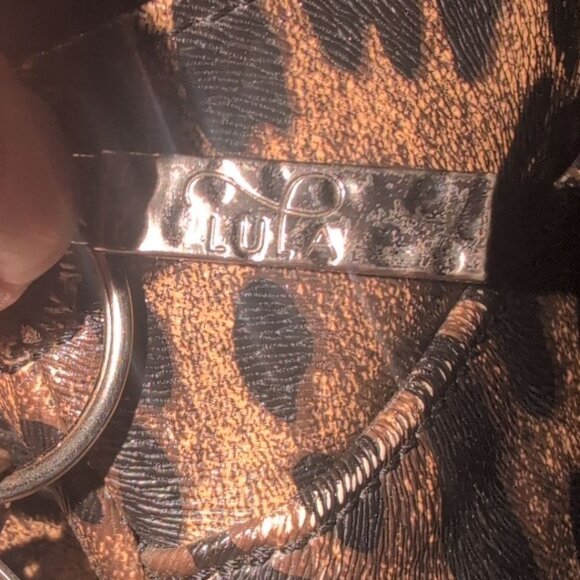 Lule Crossbody Purse in a Faux Leather Leopard Print with Adjustable Strap - Picture 4 of 4